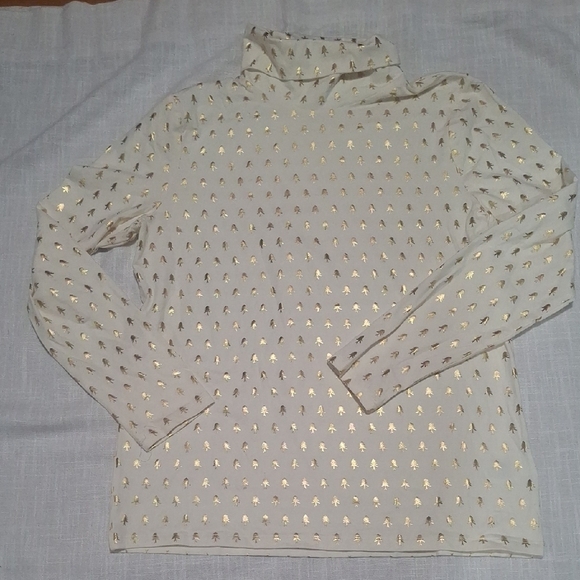 Talbots Women's White Tee with Gold Pineapple Design LP - Picture 3 of 7